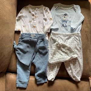 Lot of 4 infant boy outfits 3/6 months
gently worn